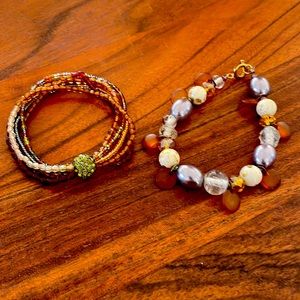 Bracelets in amber tones